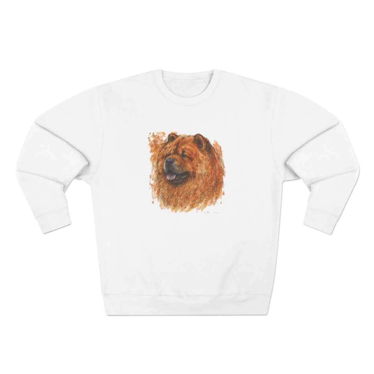 Fluffy Chow Chow Portrait Crewneck Sweatshirt