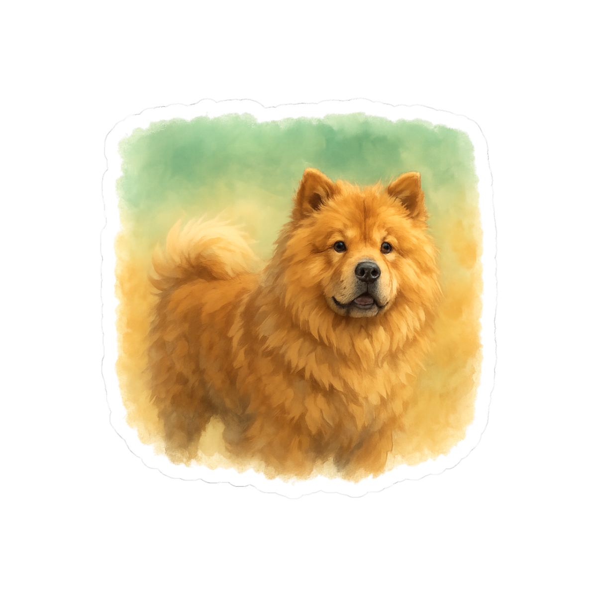 Brown Chow Chow Fluffy Dog Sticker