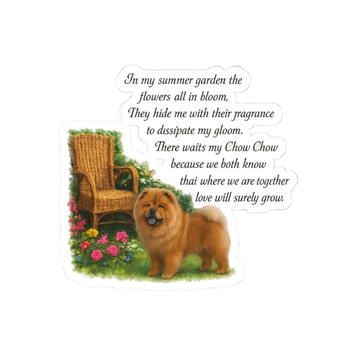 Chow Chow Lovers Cute Fluffy Dog Sticker | Adorable Vinyl Decal