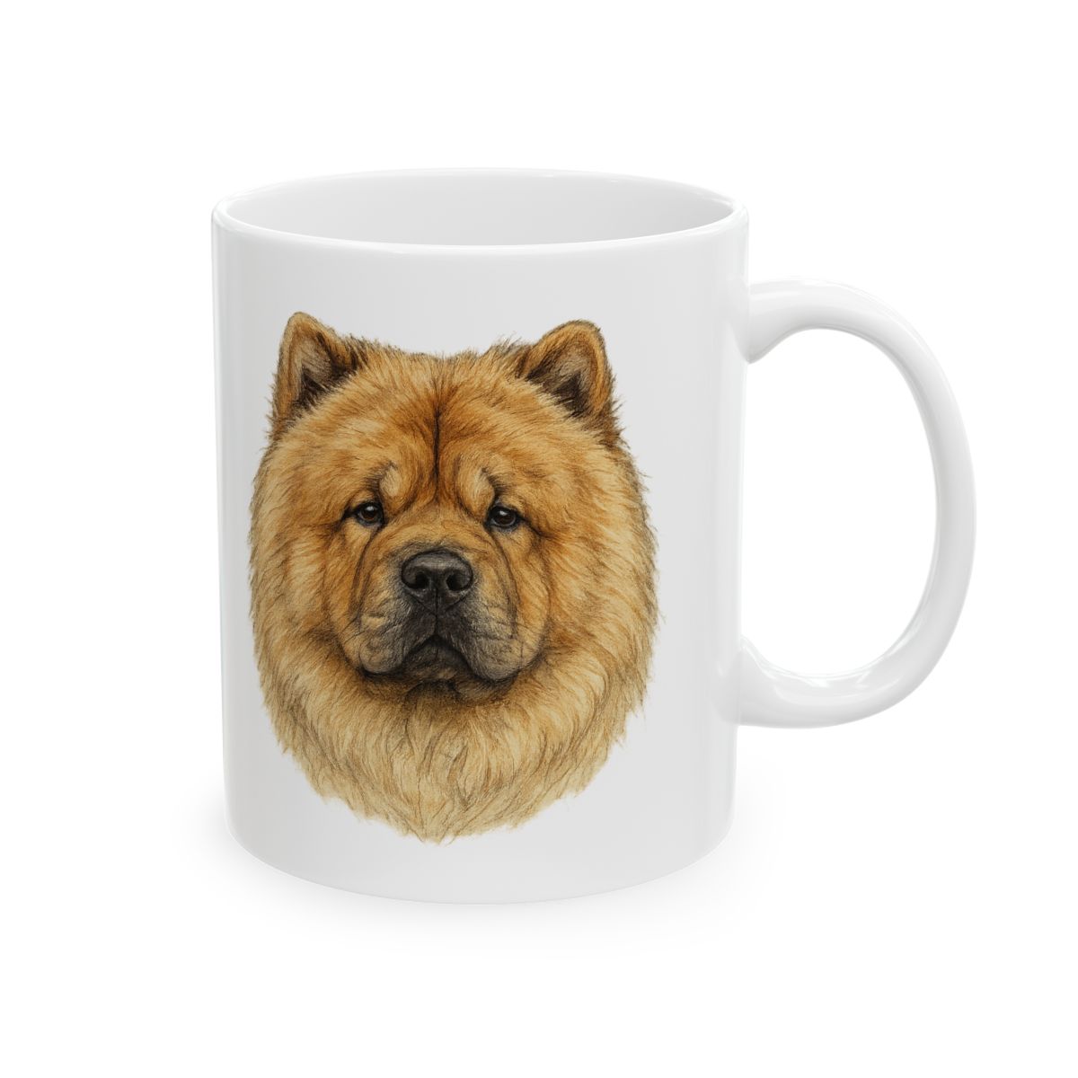 Fluffy Lion-Maned Red Chow | Mug, Dog Lover Gift, Coffee Cup